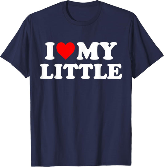 I Heart My Little Love Matching Little Big Sorority Funny T-Shirt - T-Shirt | Navy