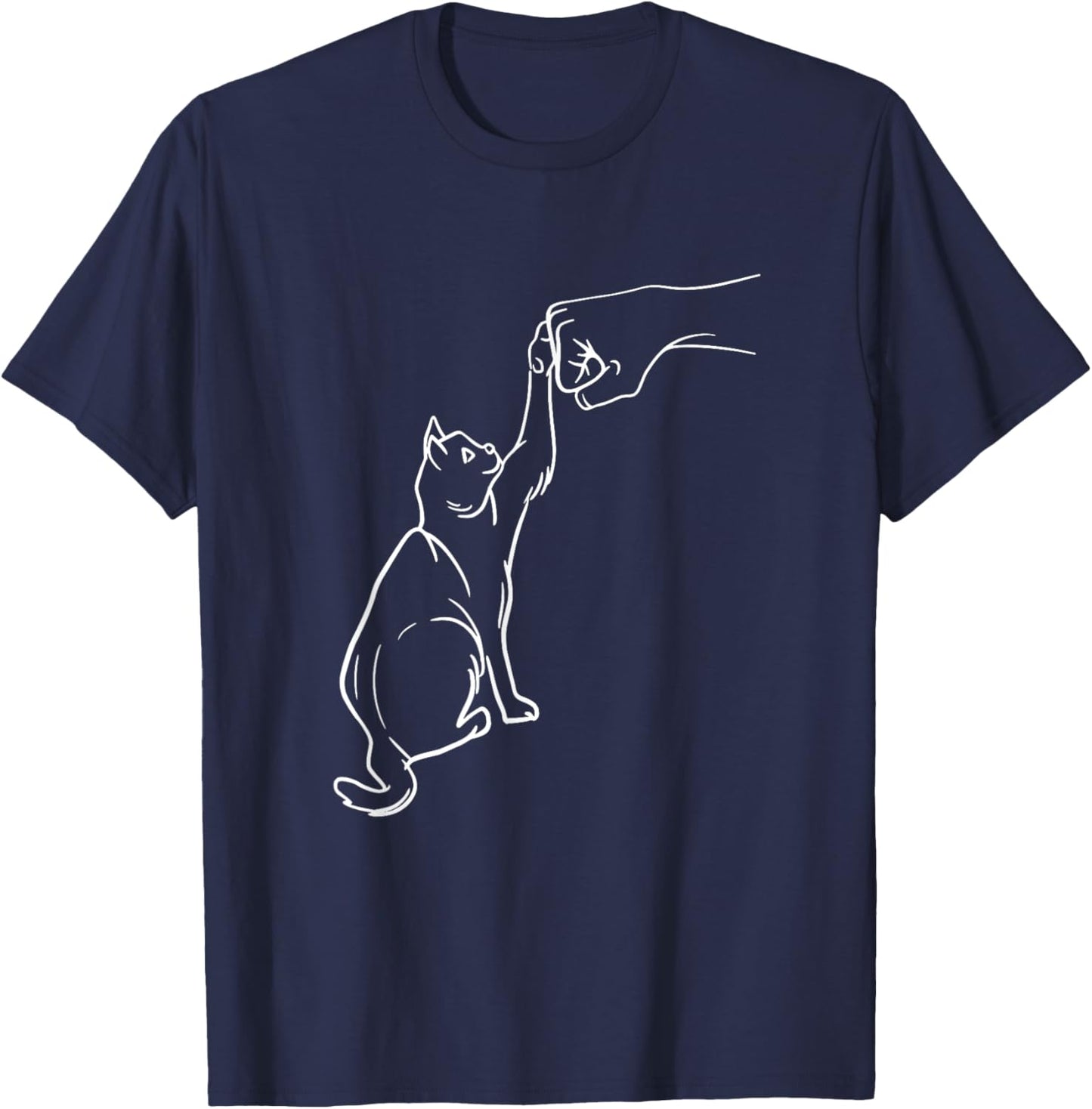Funny Cat Best Friend Fist Bump Cat Lover T-Shirt - T-Shirt | Navy
