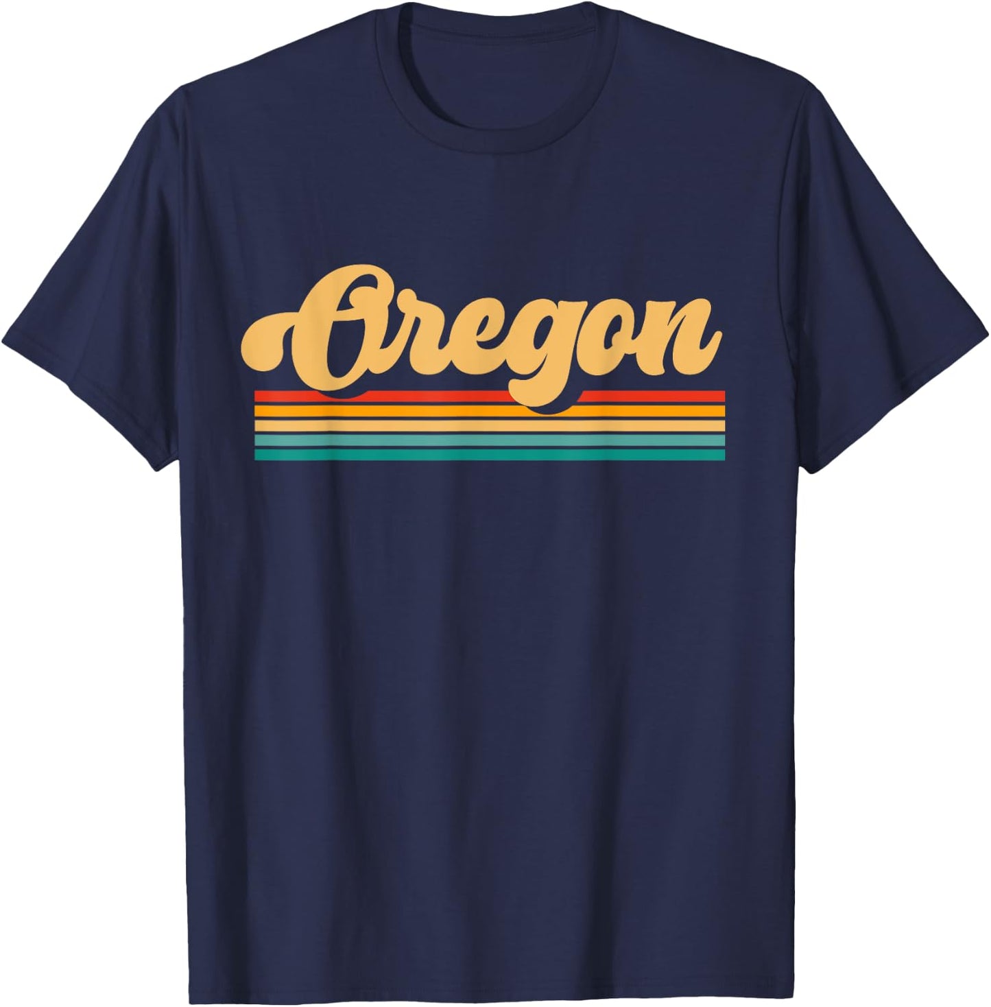 Retro State of Oregon T-Shirt - T-Shirt | Navy