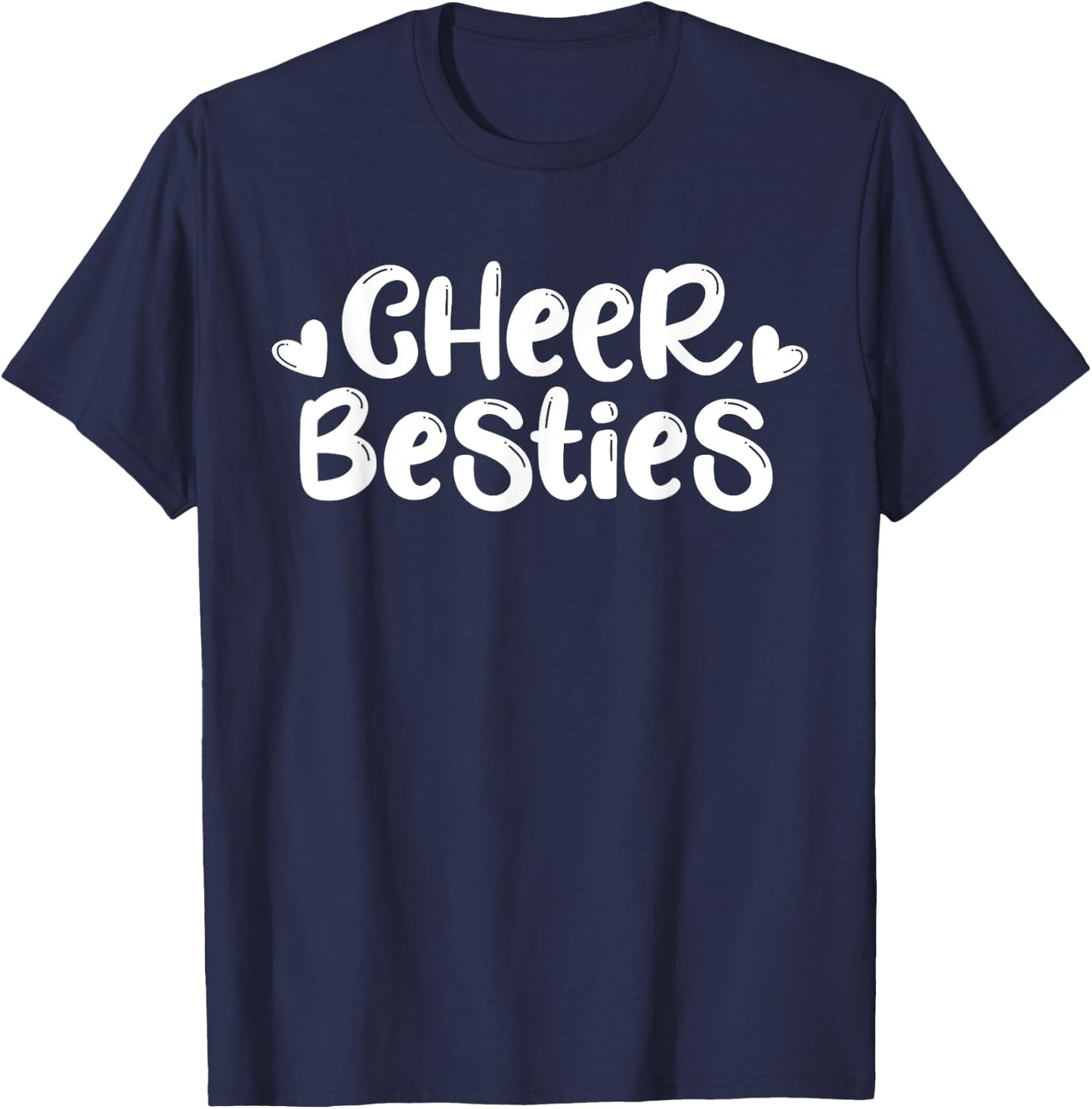 Cheer Besties Shirt Best Friend Matching Cheerleader Gift T-Shirt - T-Shirt | Navy