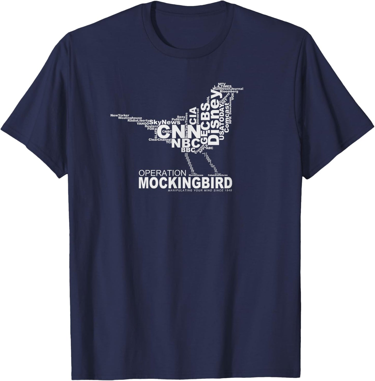 Operation Mockingbird Media Word Cloud T-Shirt - T-Shirt | Navy