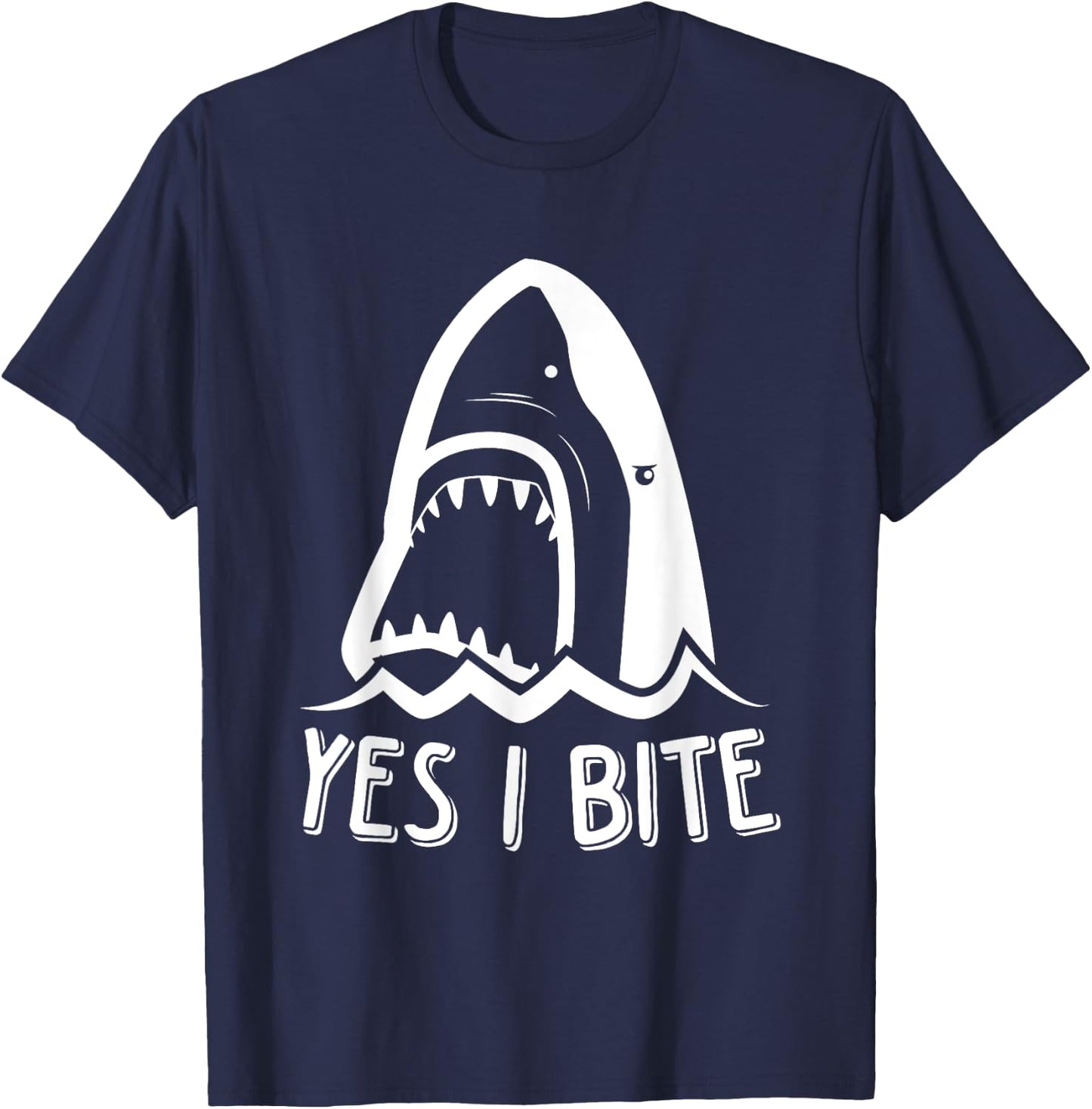 Funny Week Of The Shark Yes, I Bite Shark Kids T-Shirt - T-Shirt | Navy