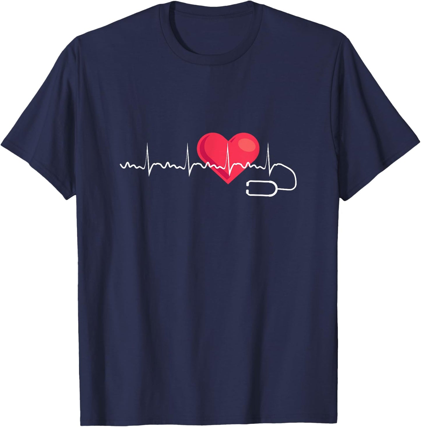Heartbeat Cardiology Cardiologist Heart Doctor T-Shirt - T-Shirt | Navy