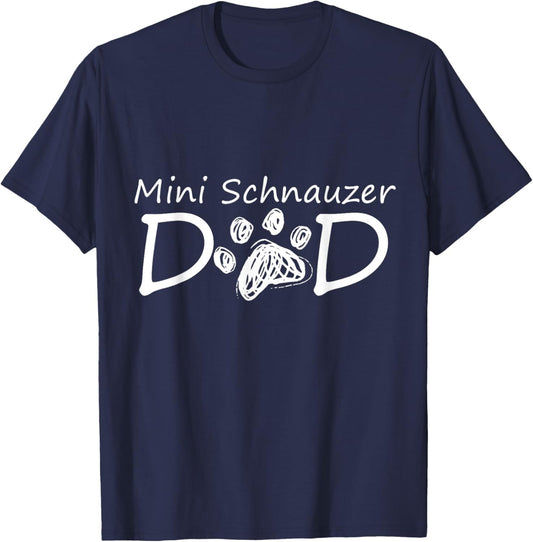 Mini Schnauzer Dad Daddy Breed Puppy Owner Dog Father Papa Women Kids T-Shirt - T-Shirt | Navy