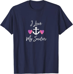 I Love My-Sailor - Navy Military Wife T-Shirt - T-Shirt | Navy
