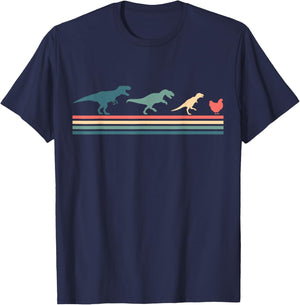 Dinosaur to Chicken - Funny Evolution T-Shirt - T-Shirt | Navy