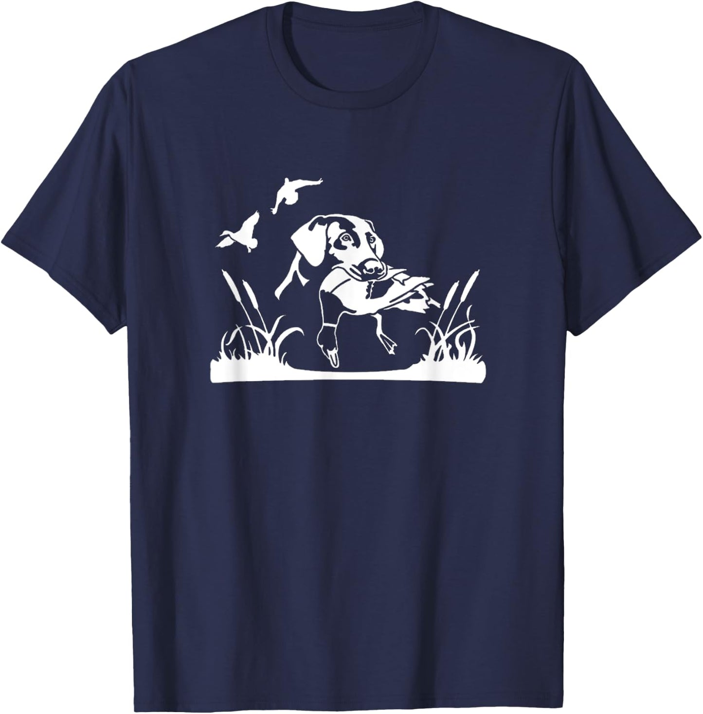 Bird Dog Duck Hunting Willow In The Marsh Hunter T-Shirt - T-Shirt | Navy