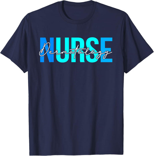 Women Dermatology Nurse Gifts For Nursing Apparel T-Shirt - T-Shirt | Navy