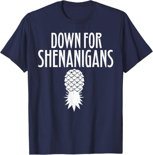 Swingers Down For Shenanigans Pineapple Swinger Party T-Shirt - T-Shirt | Navy