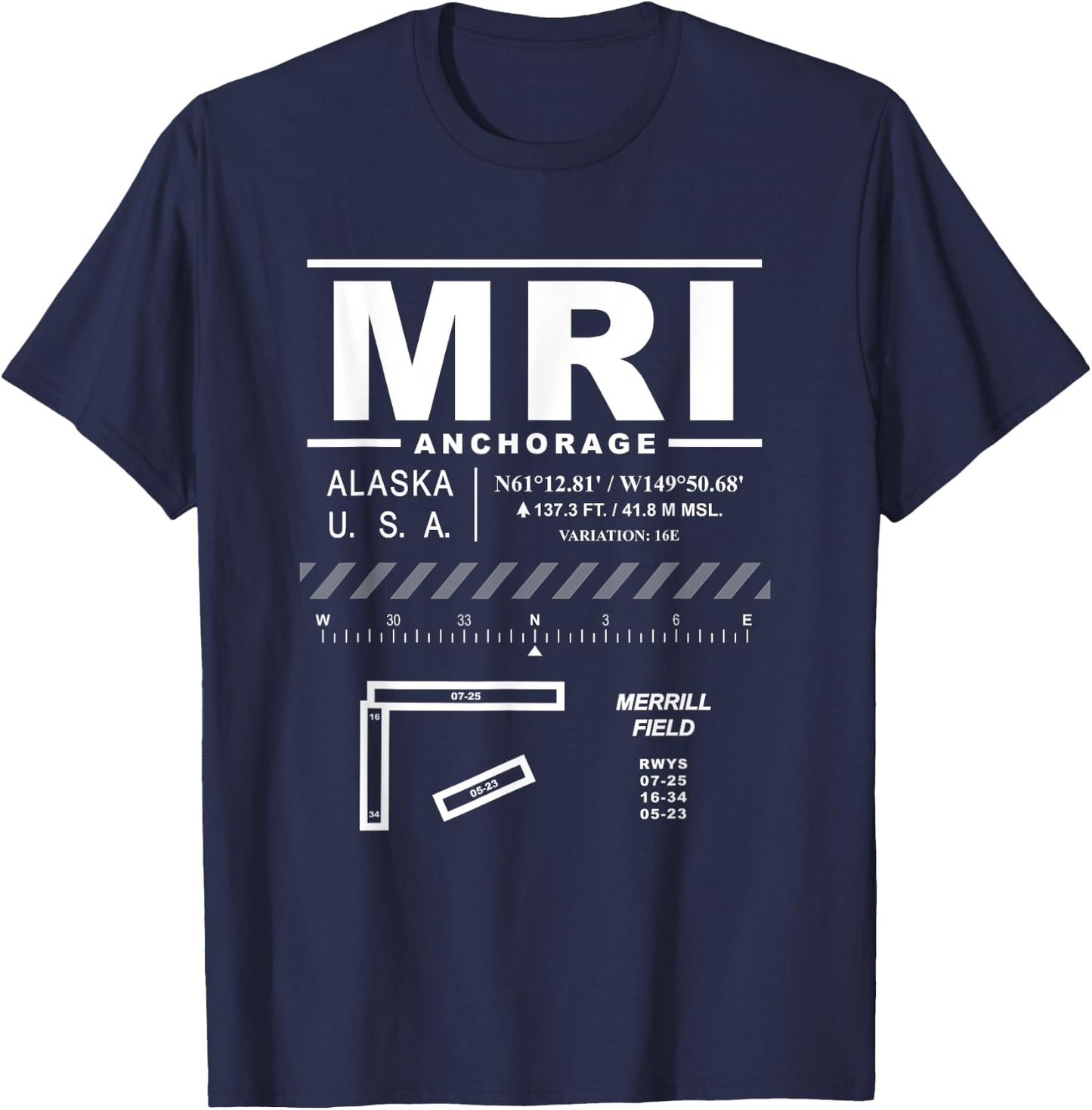 Merrill Field Anchorage Alaska MRI T-Shirt - T-Shirt | Navy