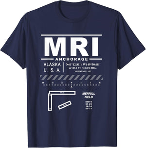 Merrill Field Anchorage Alaska MRI T-Shirt - T-Shirt | Navy