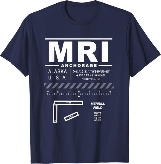 Merrill Field Anchorage Alaska MRI T-Shirt - T-Shirt | Navy