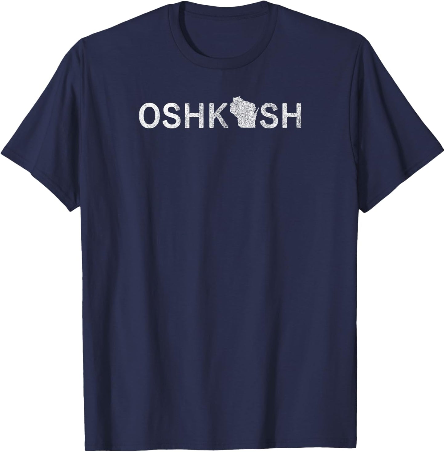 Oshkosh Wisconsin Map T-Shirt - T-Shirt | Navy