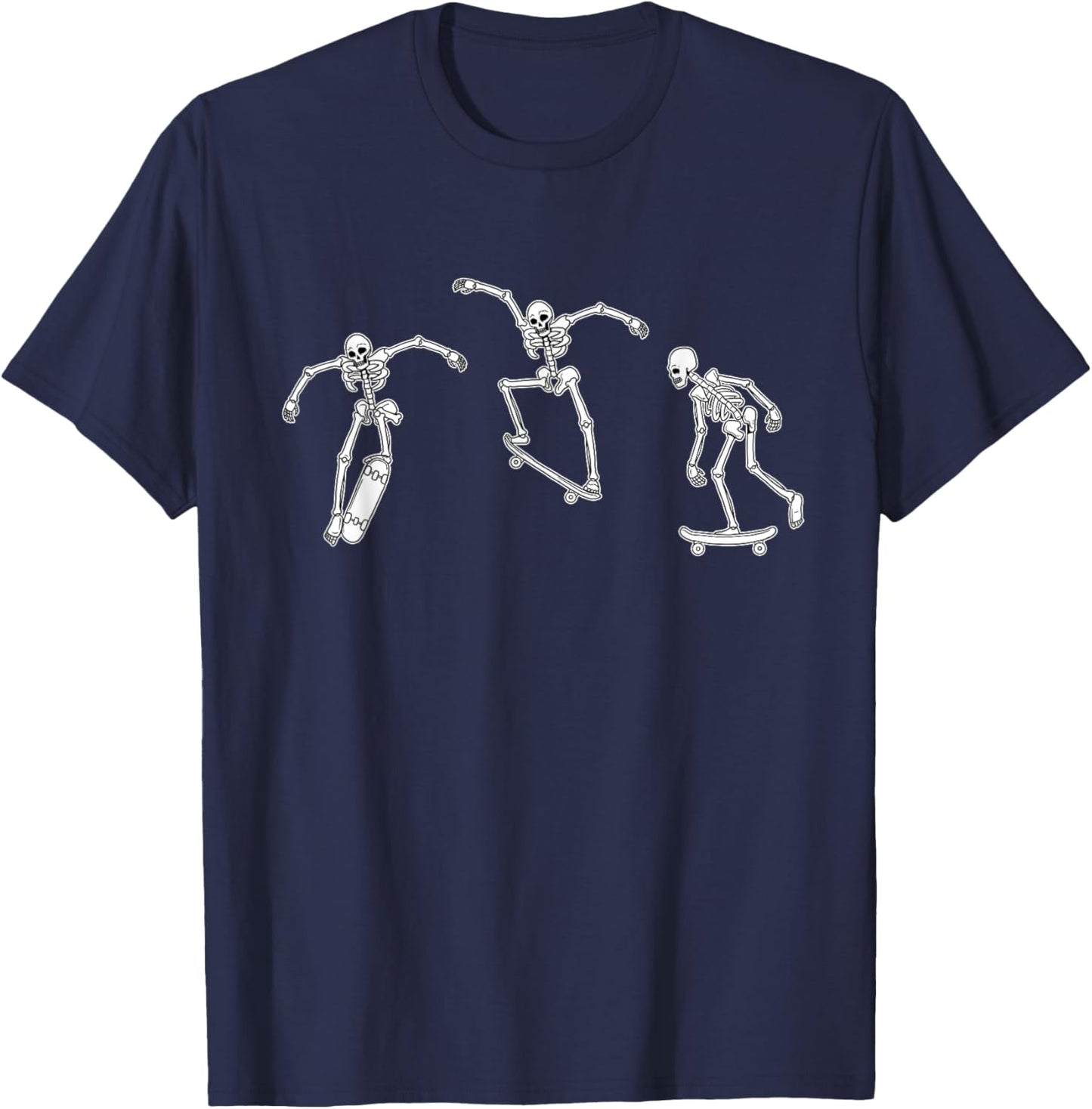Skateboarding Skeletons Skeleton Skater Halloween Skate T-Shirt - T-Shirt | Navy
