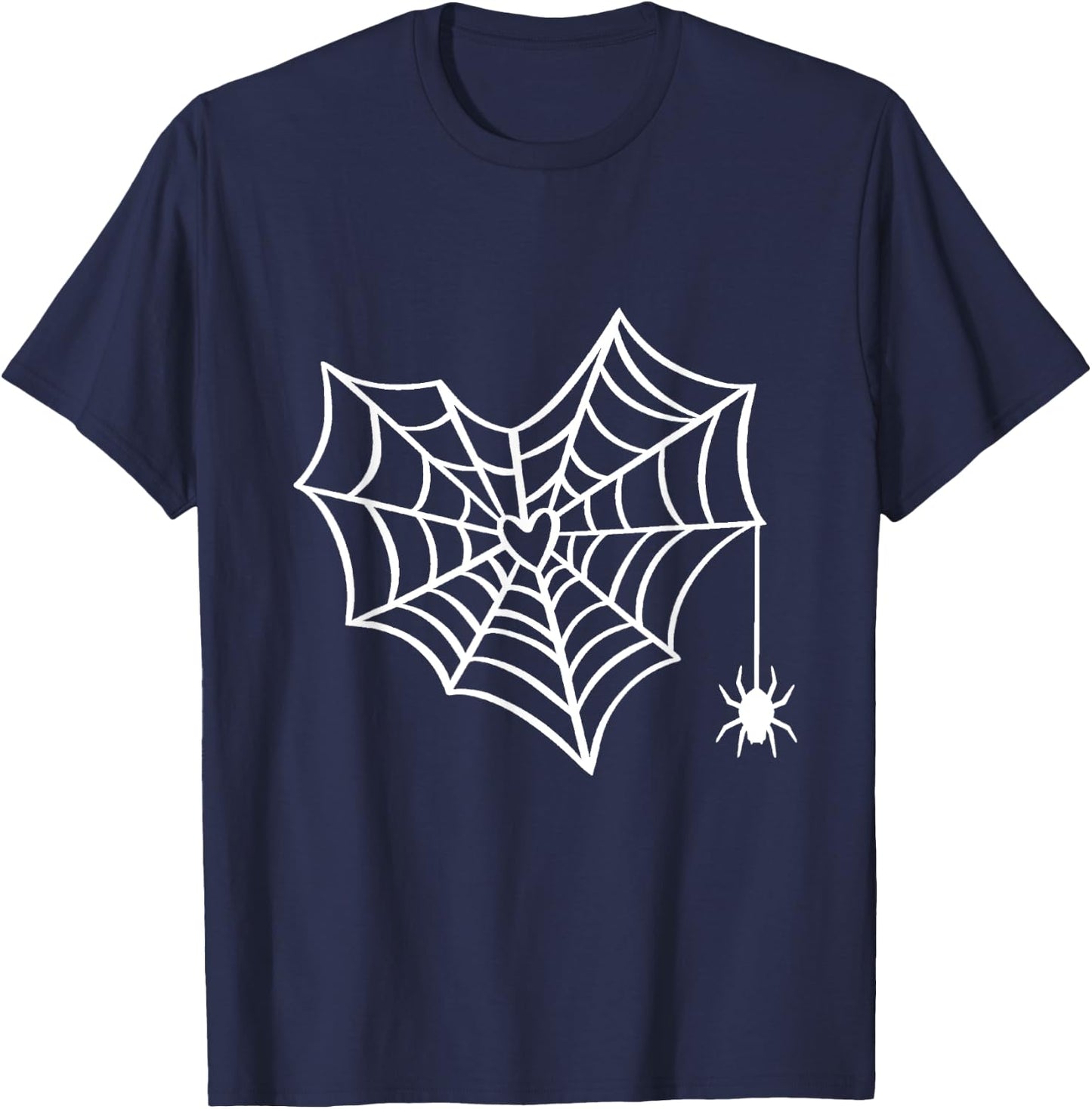 Halloween Heart Spider Web Spooky Costume T-Shirt - T-Shirt | Navy