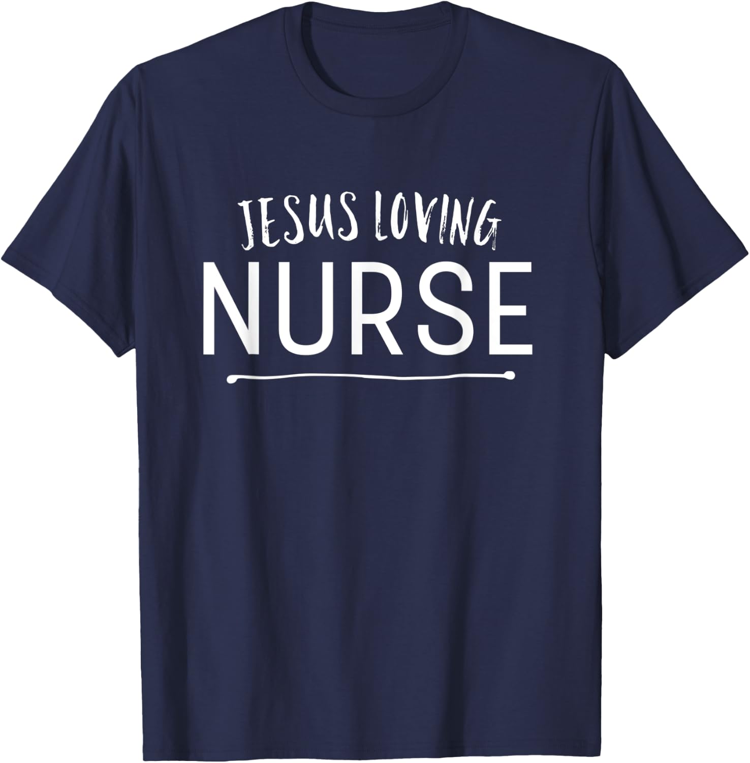 Jesus Loving Nurse Cute Christian Deluxe T-Shirt - T-Shirt | Navy