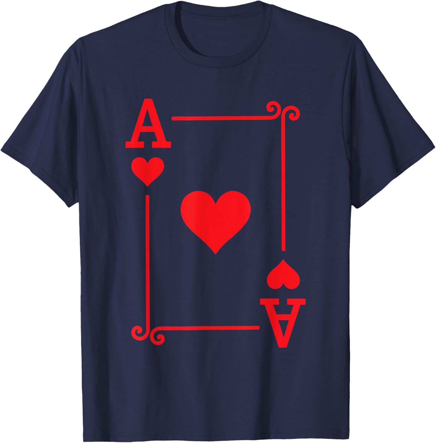 Playing Cards Costume - Ace Hearts Card - Ace Card T-Shirt - T-Shirt | Navy