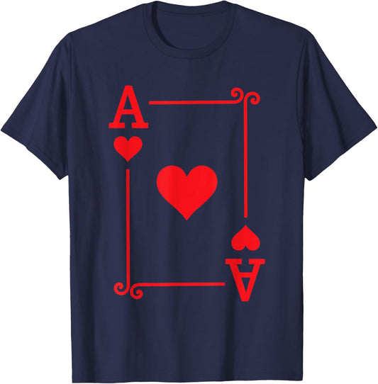 Playing Cards Costume - Ace Hearts Card - Ace Card T-Shirt - T-Shirt | Navy