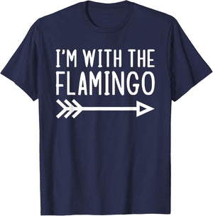 I'm With The Flamingo Funny Matching Lazy Halloween Costume T-Shirt - T-Shirt | Navy