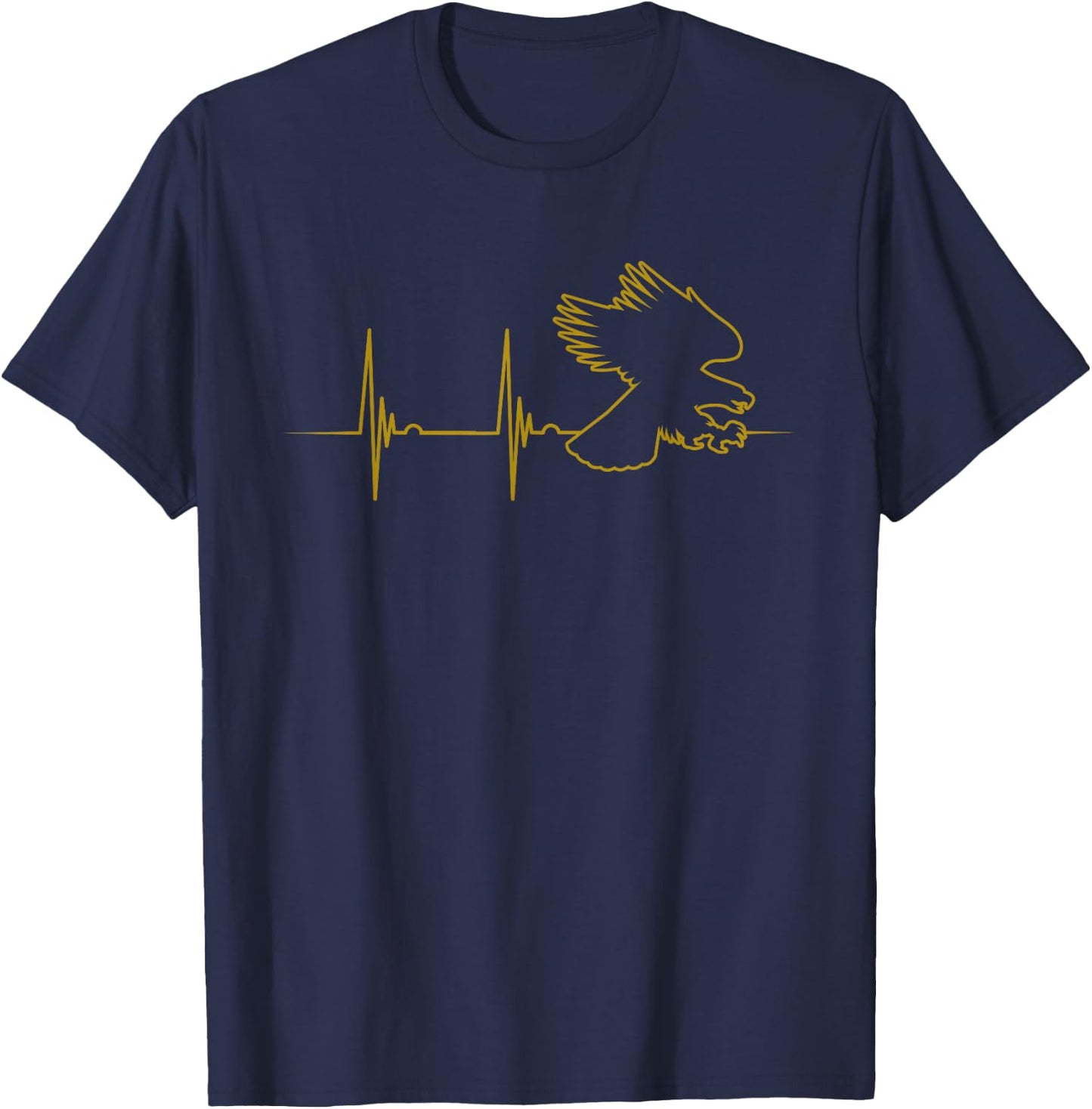 Great USA Eagle Heartbeat Funny American Bird Gift Men Women T-Shirt - T-Shirt | Navy