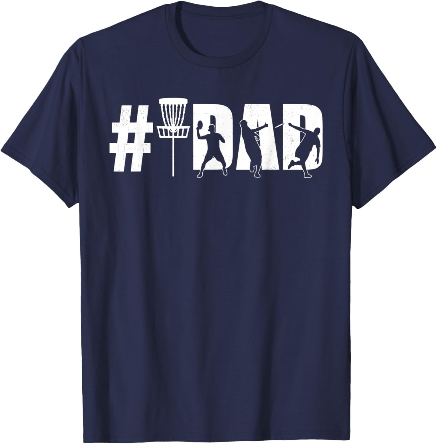 Number One Disc Golf Dad Father's Day #1 Daddy Flying Disc T-Shirt - T-Shirt | Navy