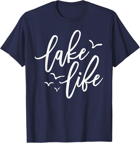 Lake Life Vibes Vacation Mode Kids Lake T-Shirt - T-Shirt | Navy
