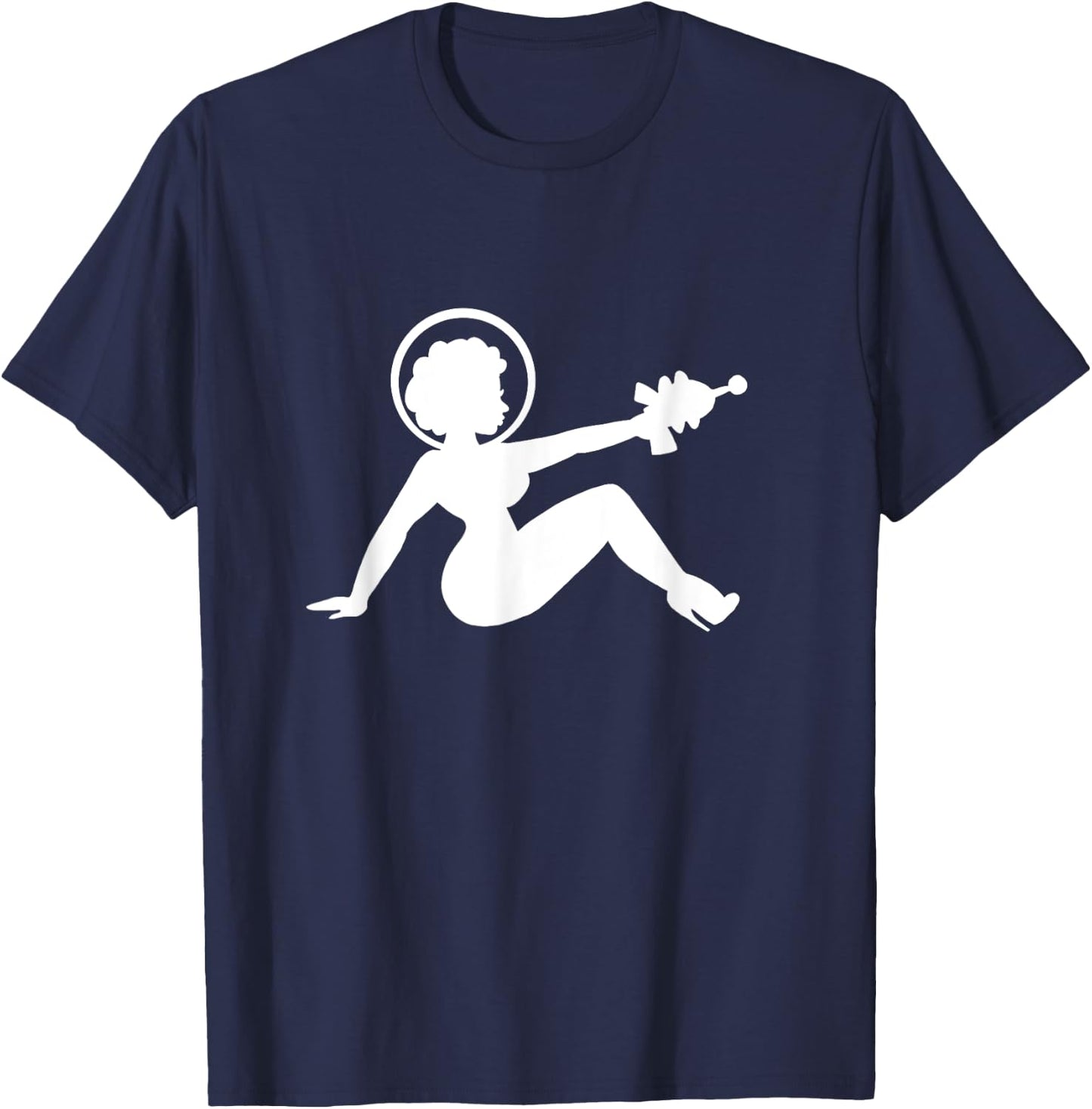 Retro Space Babe Mudflap Girl Pinup T-Shirt - T-Shirt | Navy