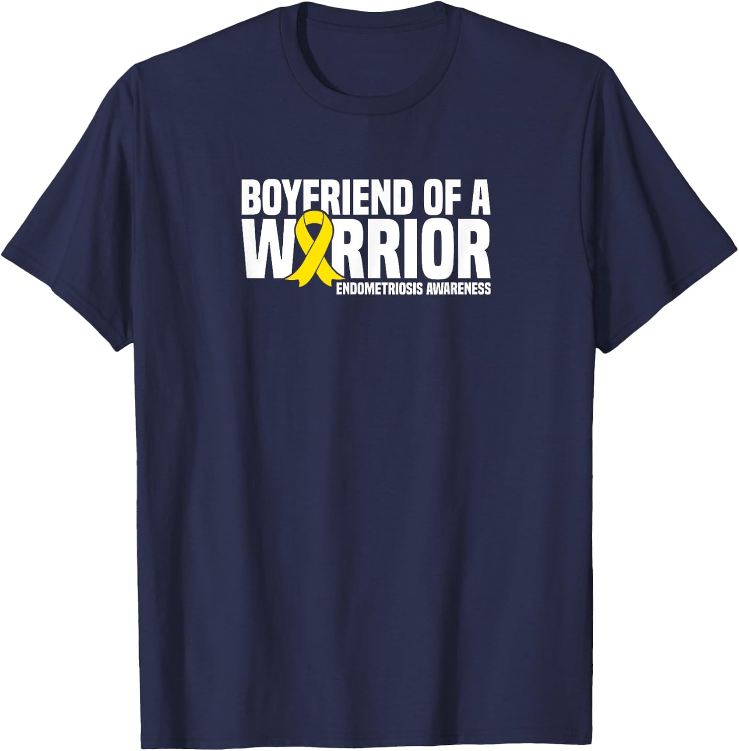 Boyfriend of a Warrior Endometriosis Awareness T-Shirt - T-Shirt | Navy