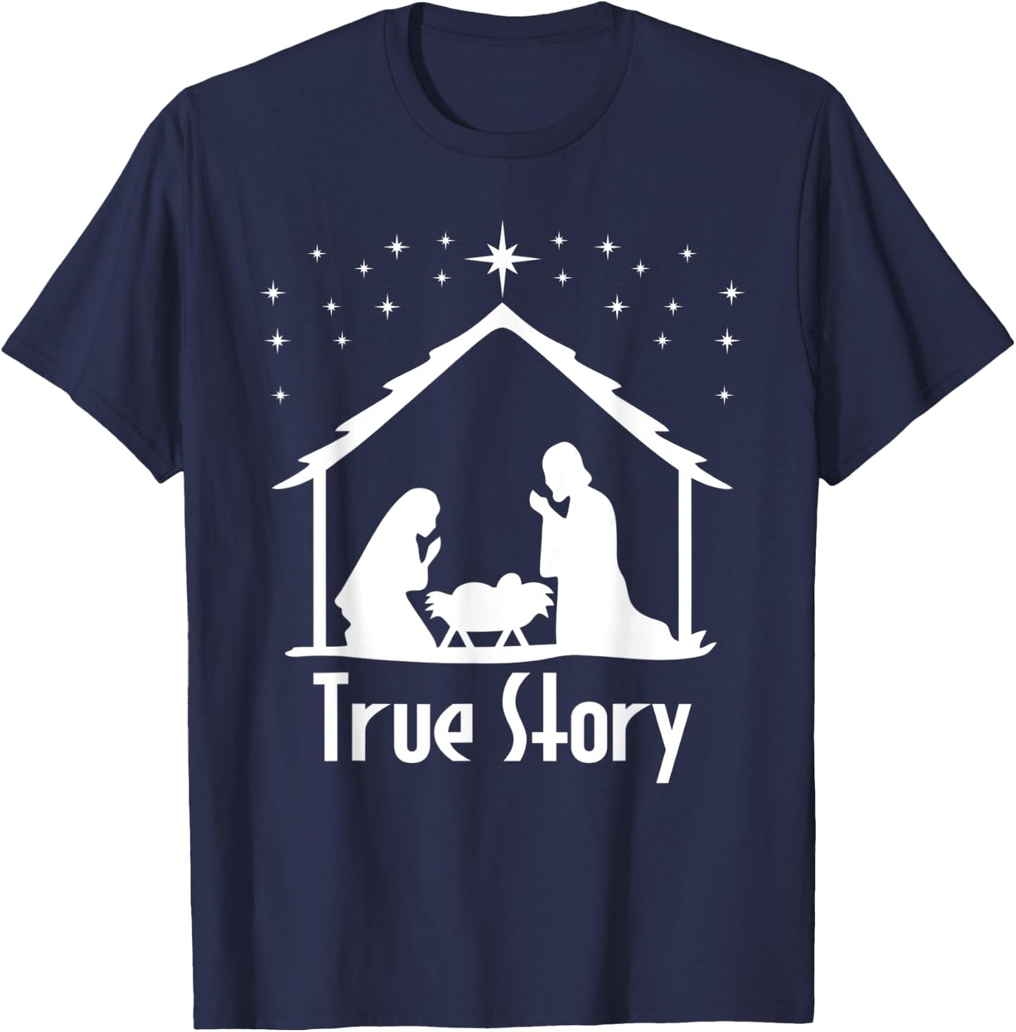 True Story of Jesus Birth Nativity Christmas Religious Gift T-Shirt - T-Shirt | Navy