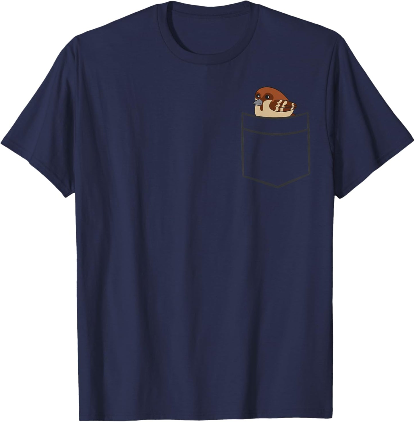 Sparrow In A Pocket Funny House Sparrow Bird T-Shirt - T-Shirt | Navy