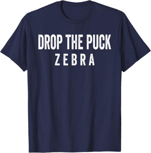 Drop The Puck Zebra T-Shirt - T-Shirt | Navy