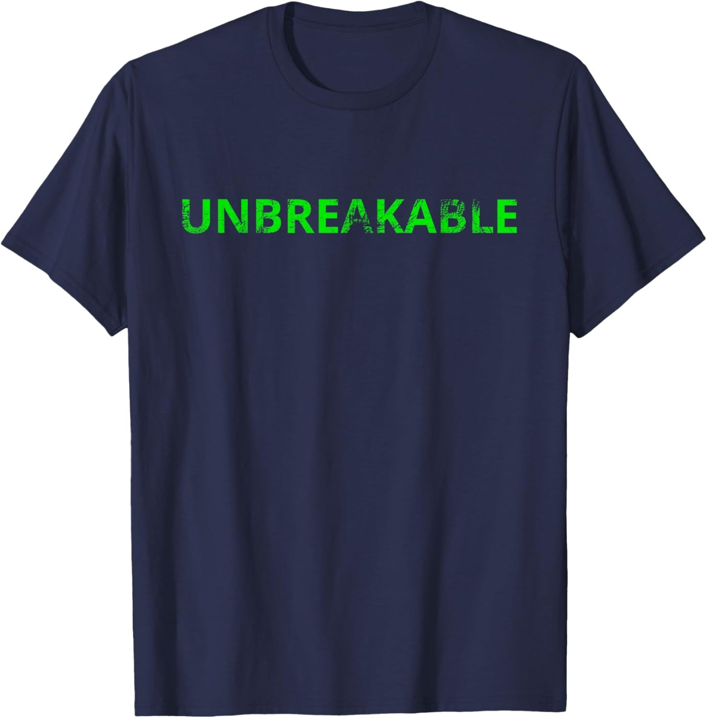 Traumatic Brain Injury Warrior Awareness Unbreakable Green T-Shirt - T-Shirt | Navy