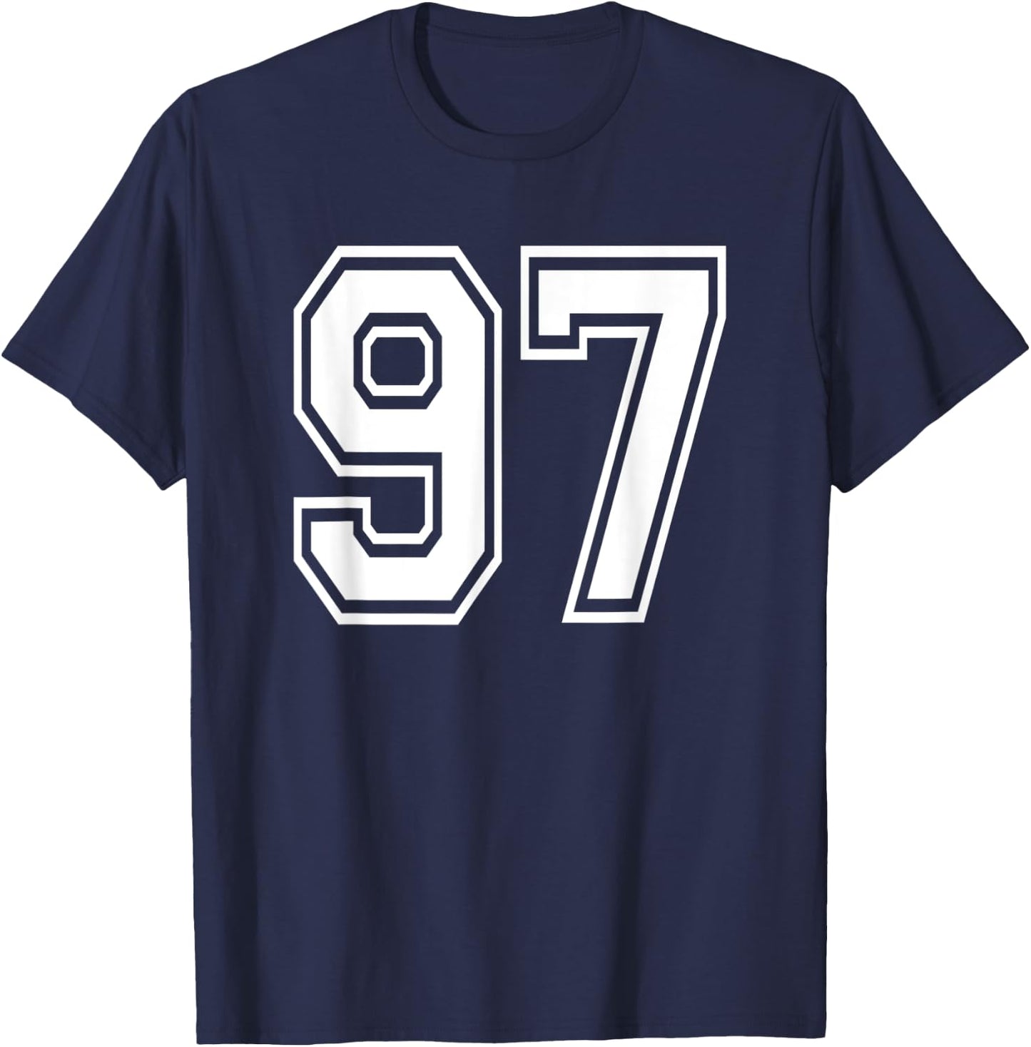 Number 97 Numbered Uniform Sports Jersey Team 97th Birthday T-Shirt - T-Shirt | Navy