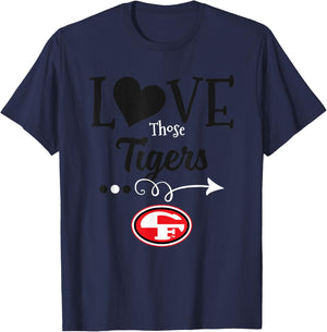 Cedar Falls Tigers Logo Love Those HS T-Shirt - T-Shirt | Navy