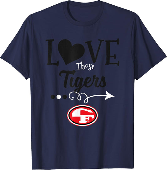 Cedar Falls Tigers Logo Love Those HS T-Shirt - T-Shirt | Navy