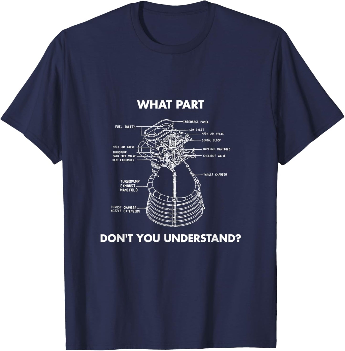 Aerospace engineer What part you dont understand engine T-Shirt - T-Shirt | Navy