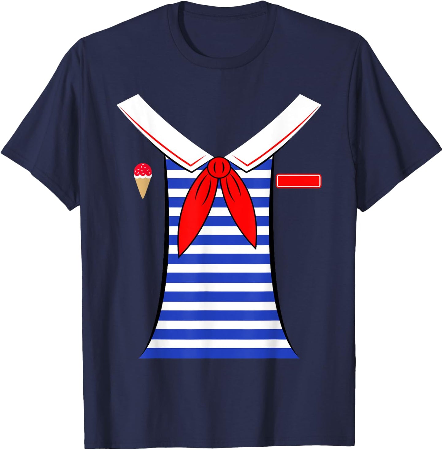 Funny Ice Cream Parlor Scoops Ahoy Costume Men Women Gift T-Shirt - T-Shirt | Navy