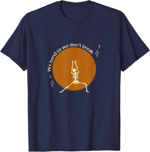 We Bend So We Don't Break Retro Skeleton Yoga Pose
