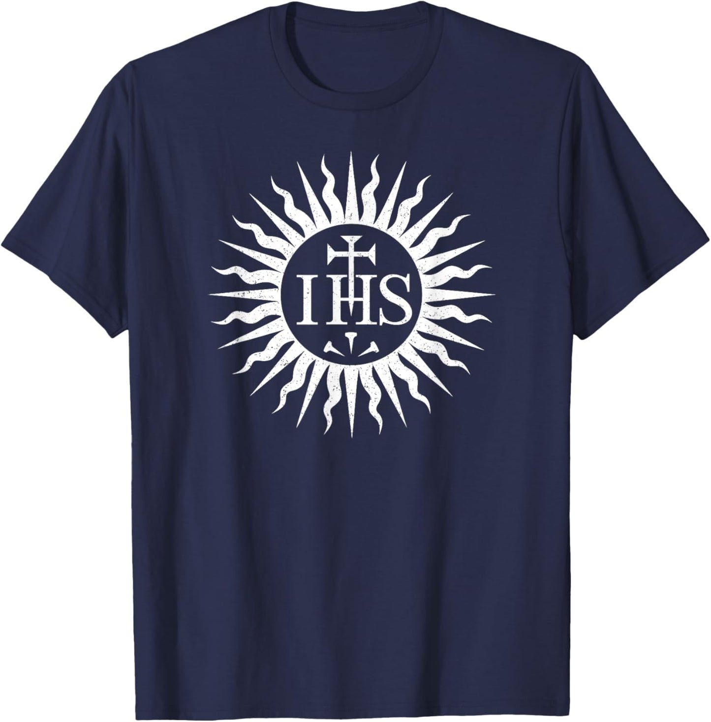 Ihs Symbol Christogram Monogram of Jesus Christ T-Shirt - T-Shirt | Navy