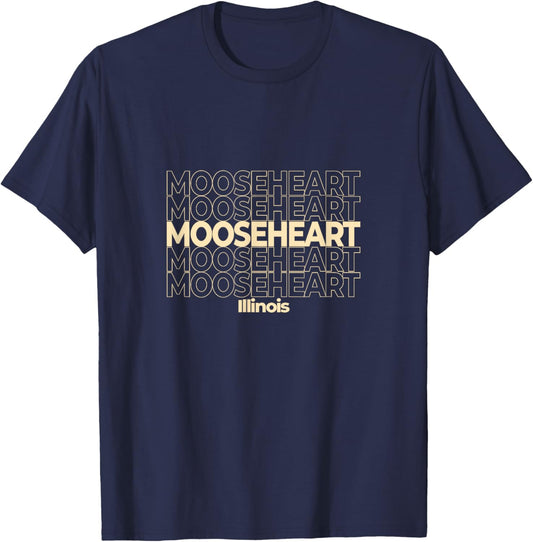 Vintage Mooseheart, Illinois Repeating Text T-Shirt - T-Shirt | Navy