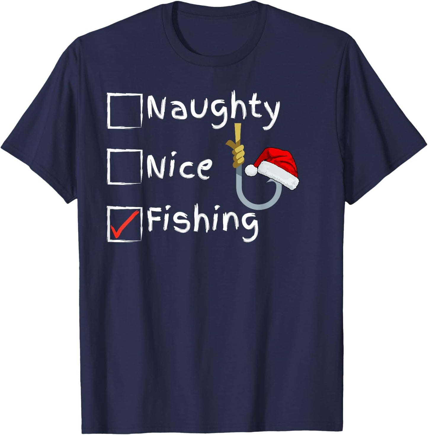 Naughty Nice Fishing T-Shirt - T-Shirt | Navy