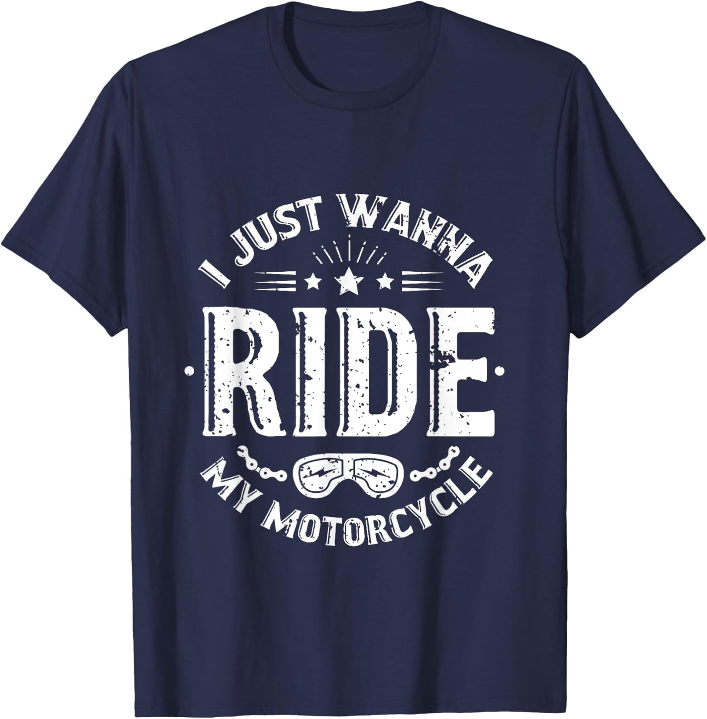 I just wanna ride my motorcycle vintage for bikers T-Shirt - T-Shirt | Navy