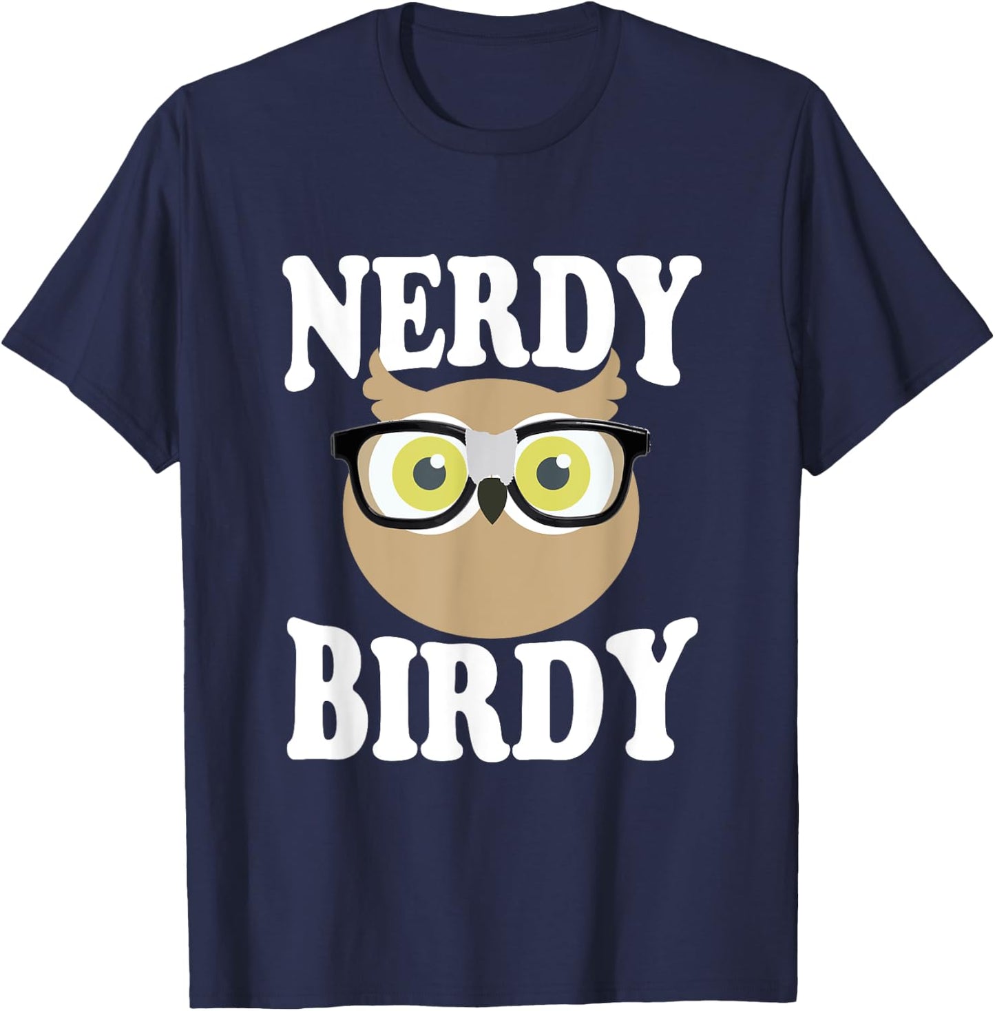 Nerdy Birdy Funny Owl T-Shirt - T-Shirt | Navy