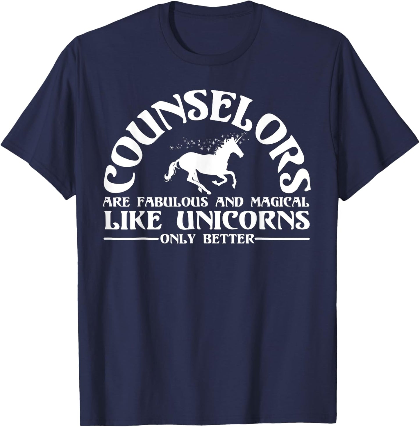 Funny Licensed Counselor Appreciation Unicorn Lover Humor T-Shirt - T-Shirt | Navy