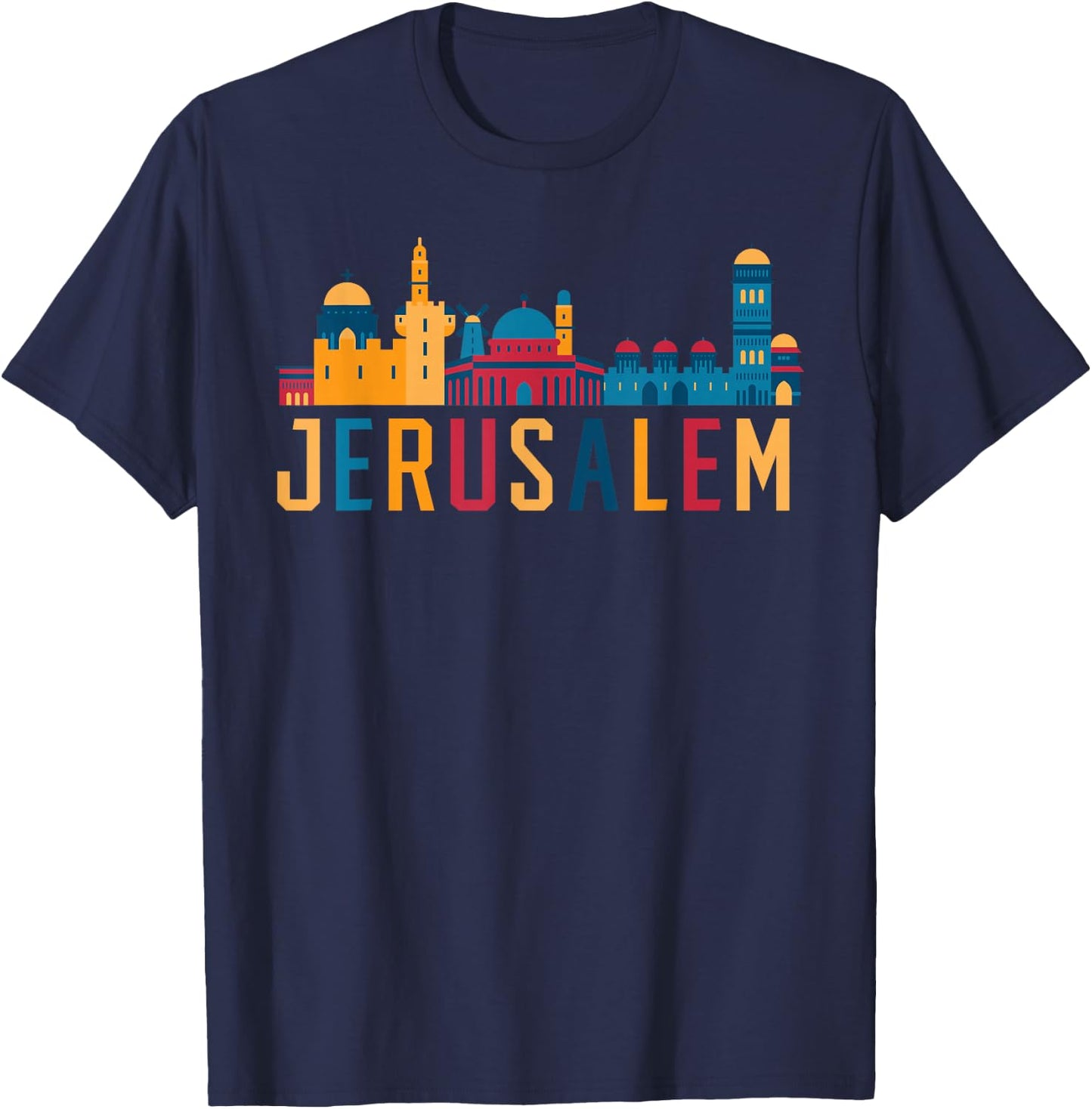 Jerusalem Jewish Country Israelite Israel T-Shirt - T-Shirt | Navy