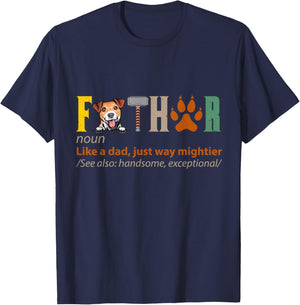 Fa-thor Jack Russell Terrier Dog Noun Like A Dad Fathers Day Men Women T-Shirt - T-Shirt | Navy