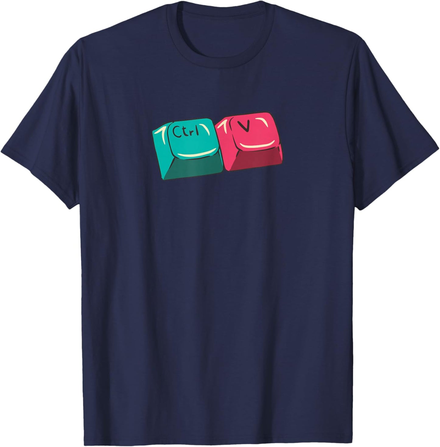 CTRL V Copy Paste Control Funny Matching Parent Child Meme T-Shirt - T-Shirt | Navy