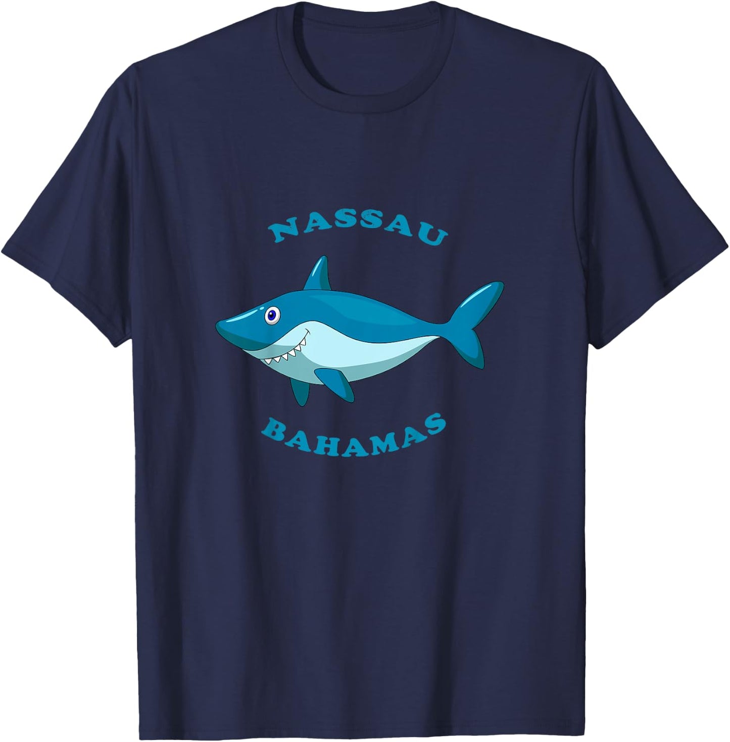 Kids Nassau, Bahamas Vintage Children's Shark Vacation Gift T-Shirt - T-Shirt | Navy