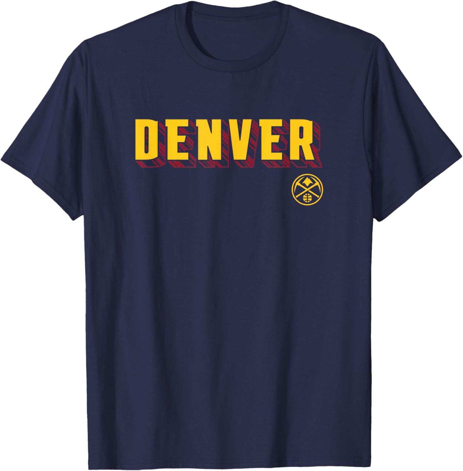 NBA - Denver Nuggets City Workmark Logo Navy T-Shirt - T-Shirt | Navy