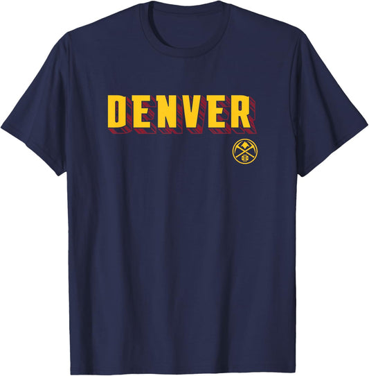 NBA - Denver Nuggets City Workmark Logo Navy T-Shirt - T-Shirt | Navy